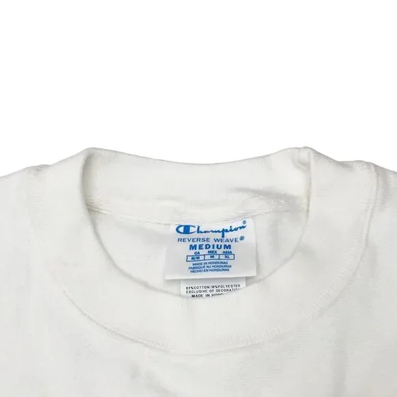 Champion Reverse Weave White Crewneck Sweatshirt Mens Medium Never Been Worn - Picture 3 of 11